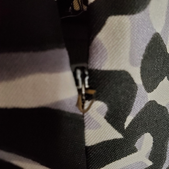 AB Studio Black White Animal Print Mini Dress Size 16 - Picture 12 of 14